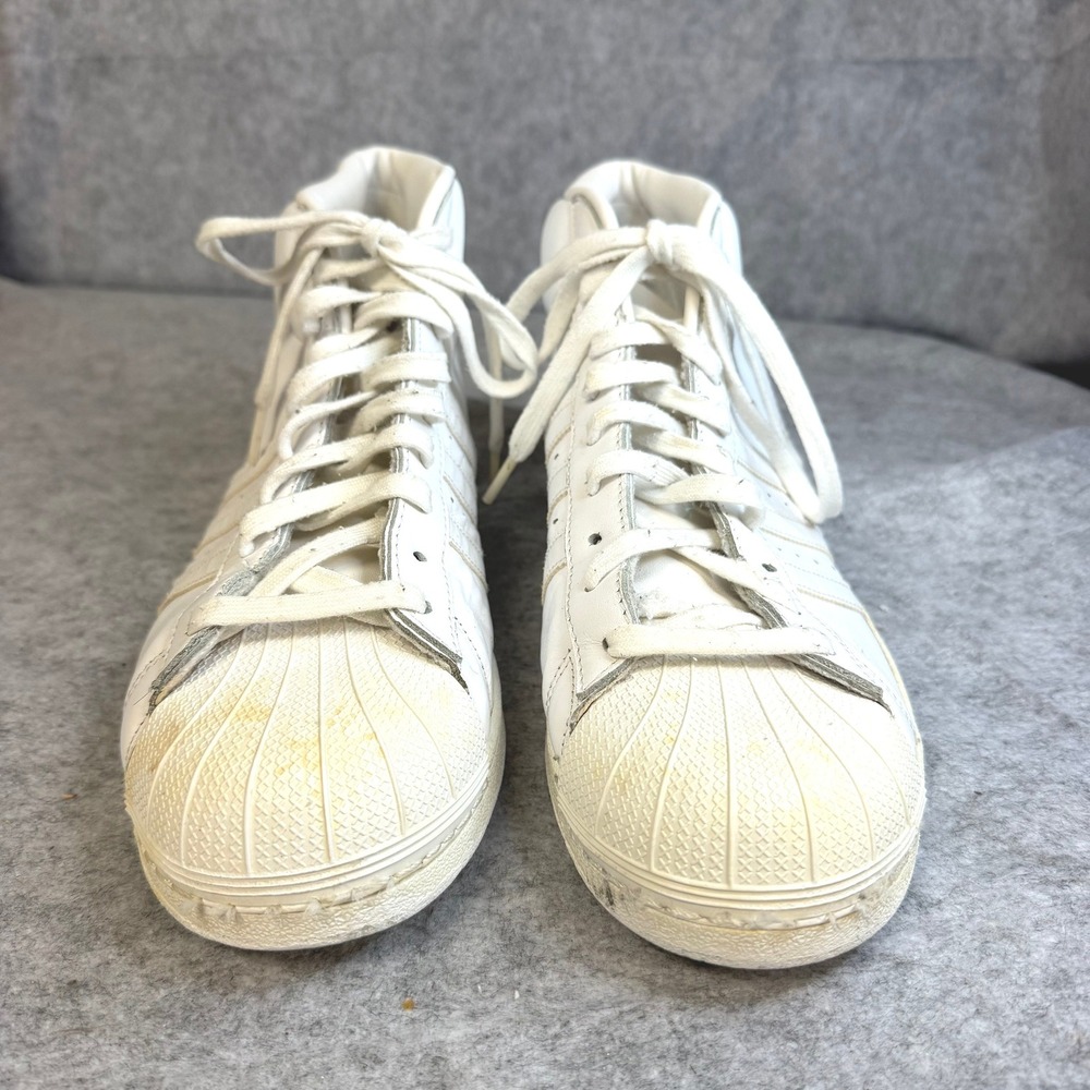 Adidas Pro Model Mens High Top Sneakers White Leather Shell Toe B27450